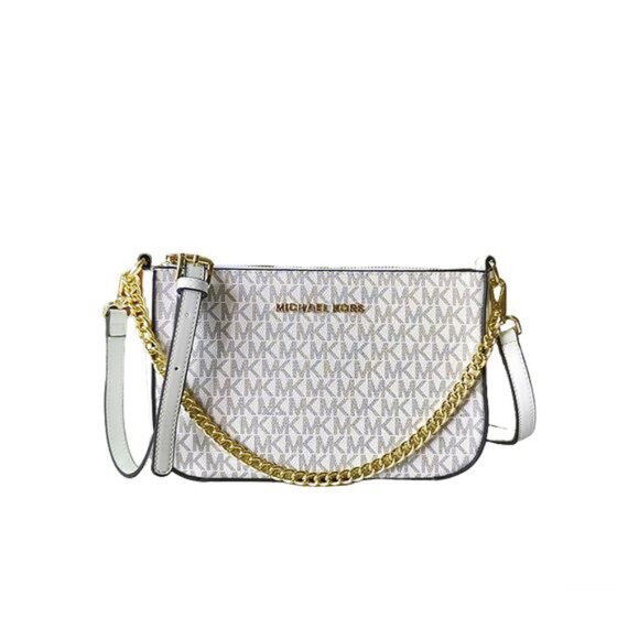 Michael Kors Monogram Mahjong Bag Chain Bag White